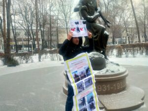 Almatı’da Kar Altında Doğu Türkistan eylemi