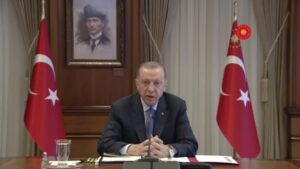 Cumhurbaşkanı Recep Tayyip Erdoğan, Uluslararası Bağışçılar Konferansı’na Cumhurbaşkanlığı Külliyesi’nden canlı