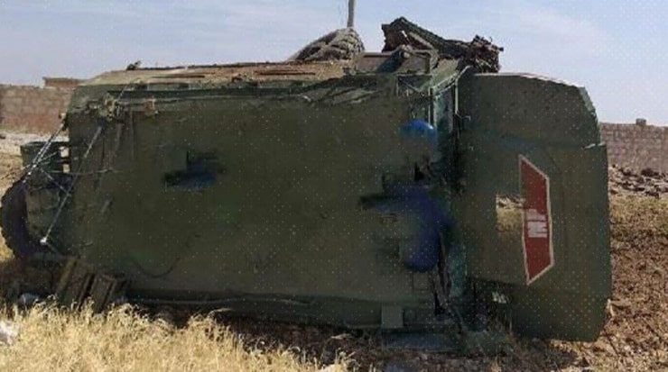 Halep’in kuzey kırsalında vurulan Rusya’ya ait zırhlı araçtaki en az