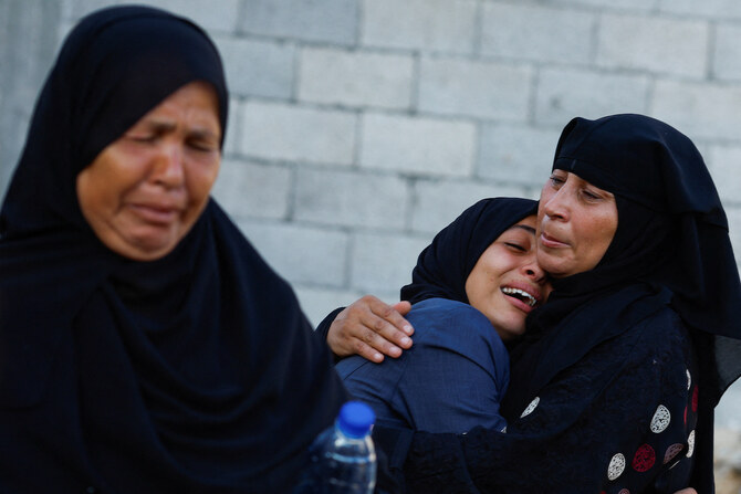 Funeral of Palestinians killed in Israeli strikes, in Khan Younis