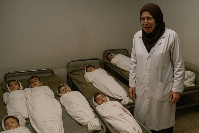 Filistinli bir doktor olan Alaa al-Naccar, 23 Mayıs'ta Kizan al-Naccar