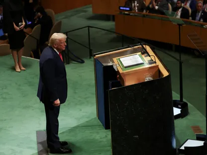Amerika Başkanı Donald Trump, New York’taki Birleşmiş Milletler binasında kendisine